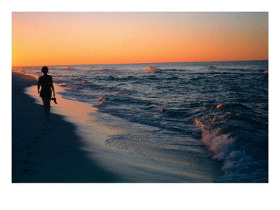 [509686~Woman-Walking-on-the-Beach-Into-the-Sunset-FL-Posters.jpg]