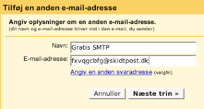 Trin 3: Tilføj en anden emailadresse