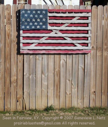 Wooden flag at Fairview, KY