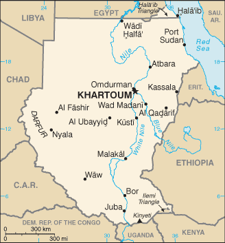 CIA map of Sudan