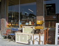 Antiques and collectibles in front of an antique store