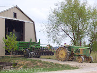 Tractor with steel wheels on a Mennonite farm