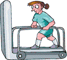 Walking on a treadmill