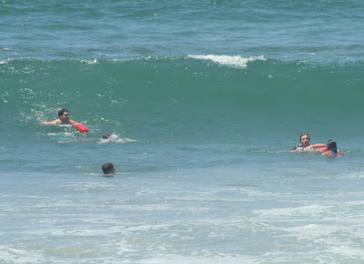 body surfing in waves