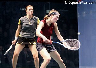 Alison Waters and Laura Lengthorn-Massaro in the final of the British National Championships 2008
