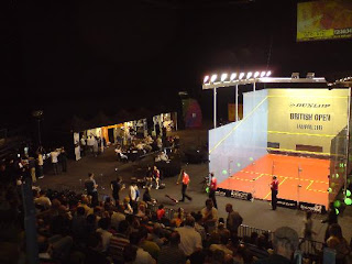 The glass court inside the Echo Arena