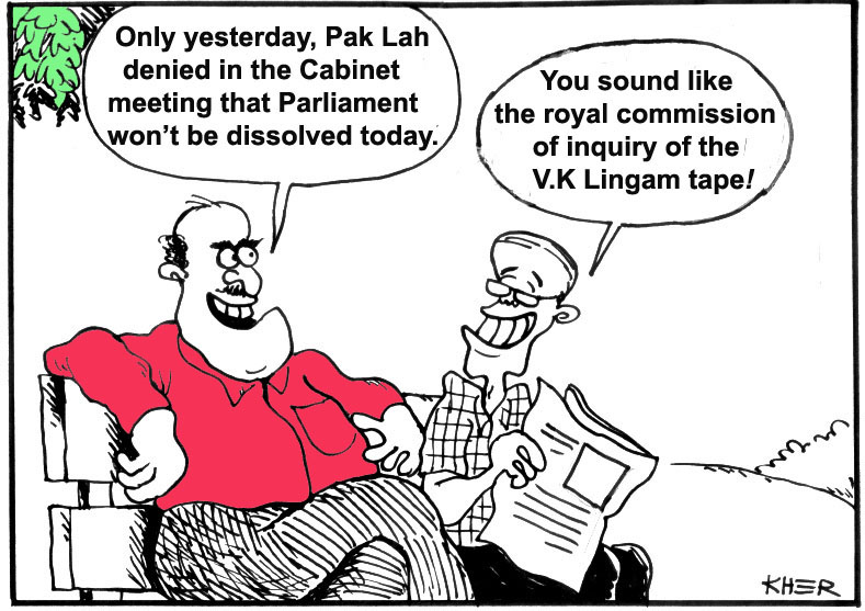 malaysia cartoon by kher making fun at pak lah 