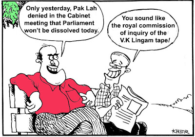 malaysia cartoon by kher making fun at pak lah 