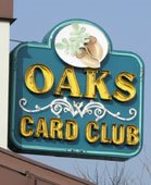 The Oaks Card Club sign, Emeryville, California