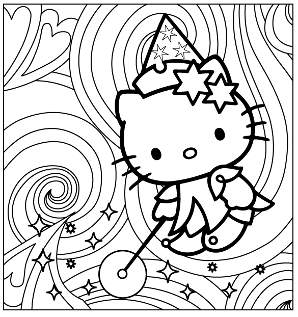 Dibujo para pintar hello kitty maga