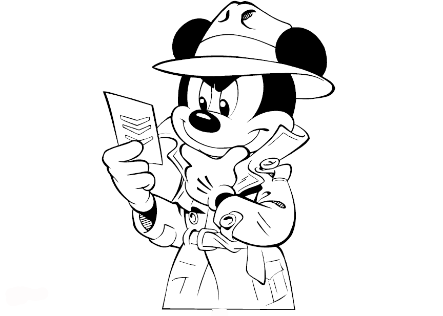 Mickey mouse para pintar detective
