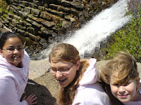 Brina Kimberly and Emily at Top of Waterfall at Hopewell Lake