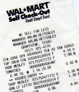 wal-mart receipt