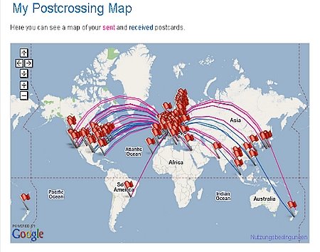 Postcrossing Map