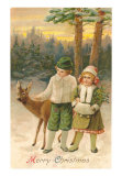 [mc-00033-c_b~Merry-Christmas-Children-with-Deer-Posters.jpg]