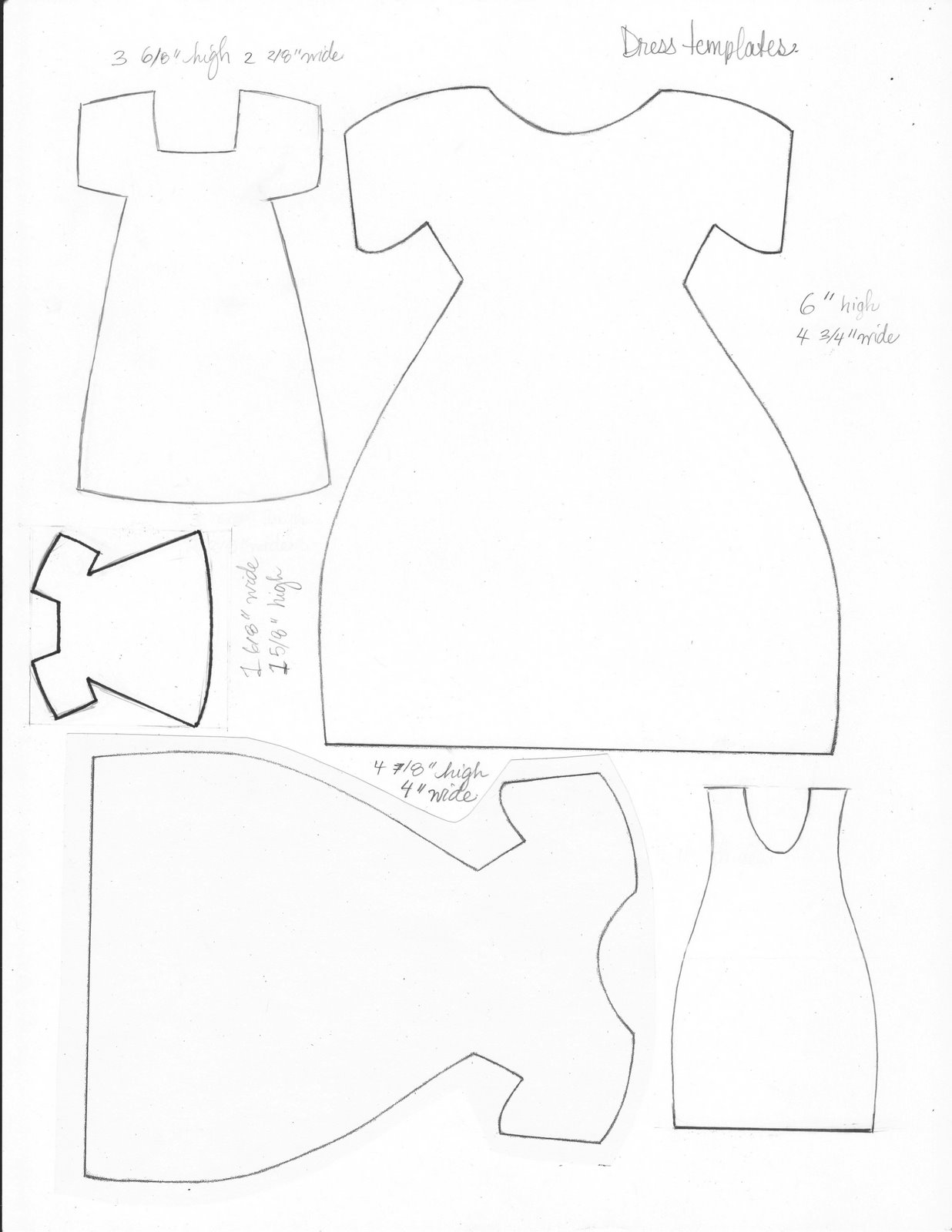 dress template or pattern for cards scrapbooking