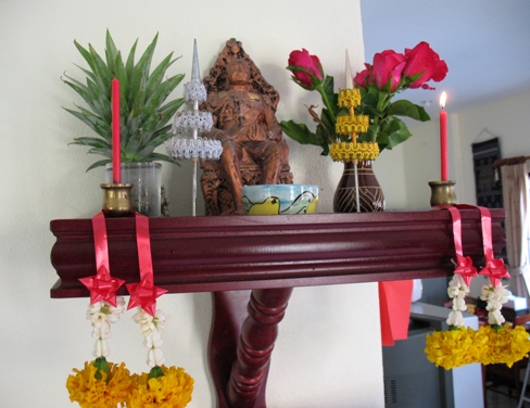 Just virtually every family inwards Thailand volition bring a  Bangkok Thailand Place should to visiting: Fresh flowers on our Buddha Shelf