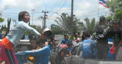 Free for all pick up truck water fight