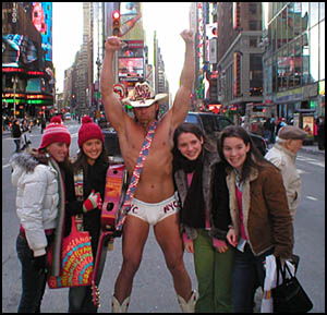 Naked cowboy in win-win situation