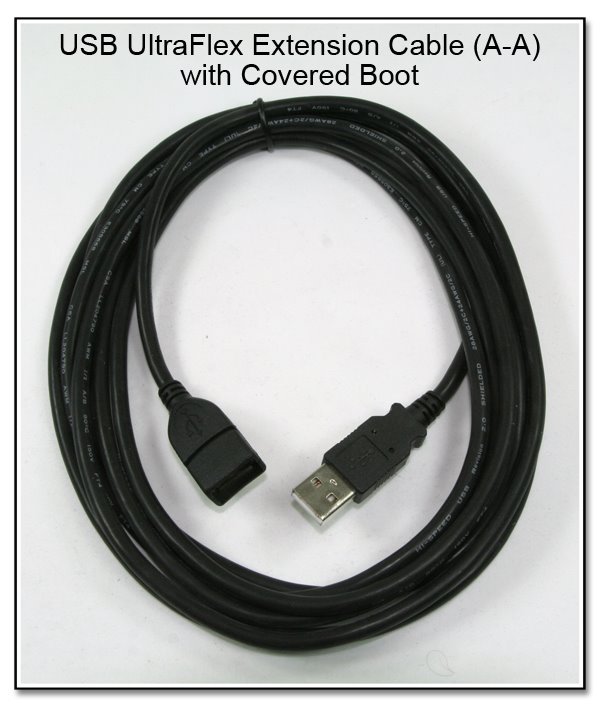 CP1073: USB UltraFlex Extension Cable (male A - female A) with Covered Boot