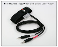 LT1006: Lens  Mounted Trigger Cable - Dual Switch, Dual 3 foot Cable
