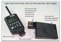 LT1019: Light Duty Foot Switch with Mini Jack Output and Hot Shoe (extended beyond edge of Foot Switch)