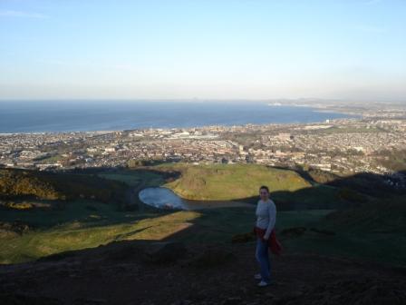 [Claire+with+Holyrood+park+in+background.JPG]