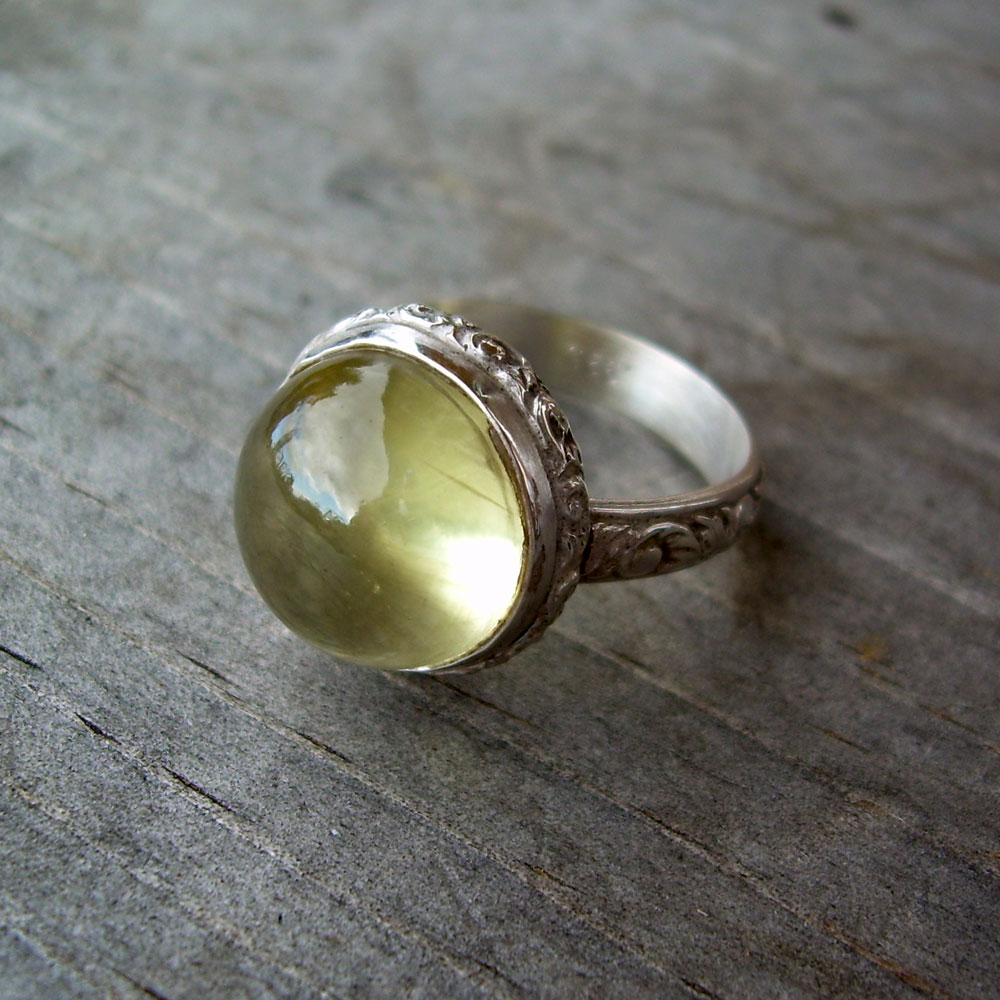 lemon quartz ring