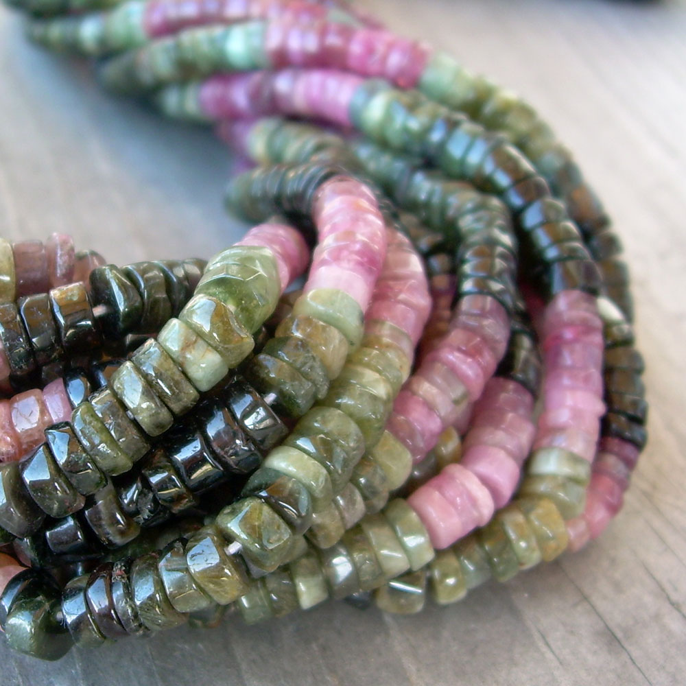 tourmaline heishi beads