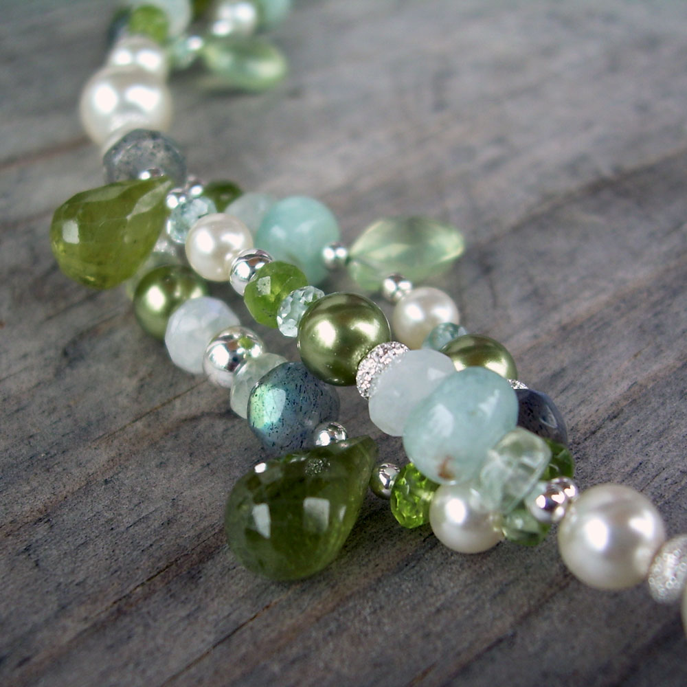 green bridal necklace