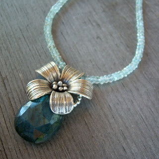 labradorite flower necklace