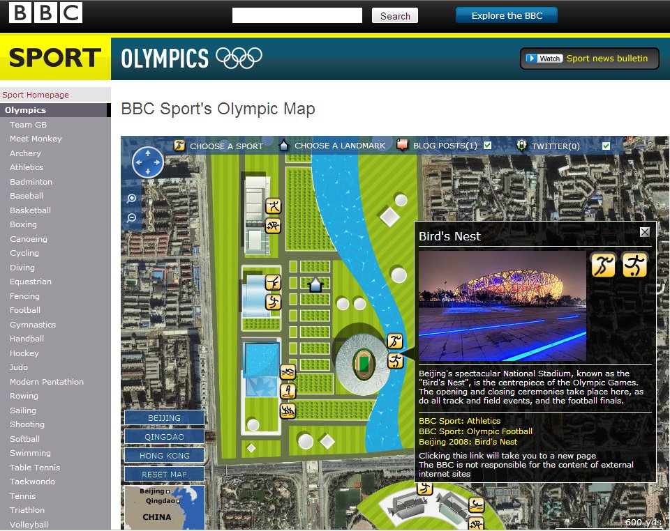 BBC Sport's Olympic Map 2008
