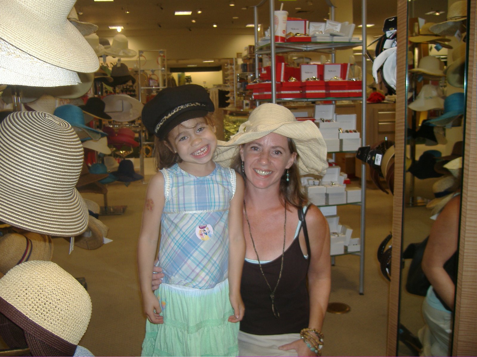[Girlie+Girls+Shopping+Trip+-+trying+on+hats+in+Macy's+2.JPG]
