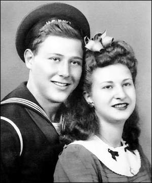 Courtesy of Martin and Leah Levy In 1943, the couple posed for this photo in New York City.