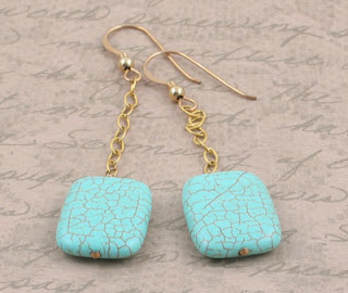 turquoise pillow drop earrings