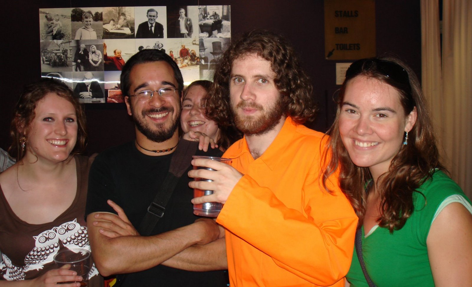Jesus (Abie) relaxing with some followers/friends in the bar after the opening night of his London run