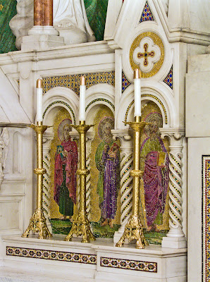 Cathedral Basilica of Saint Louis, in Saint Louis, Missouri - Our Lady's Chapel, mosaic detail on side of altar