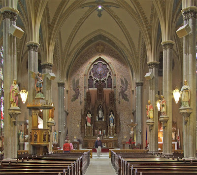 Saint John Nepomuk Roman Catholic Chapel, in Saint Louis, Missouri, USA - nave