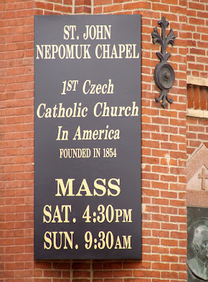 Saint John Nepomuk Roman Catholic Chapel, in Saint Louis, Missouri, USA - sign