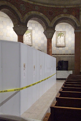 Cathedral Basilica of Saint Louis, in Saint Louis, Missouri, USA - Sacred Heart Shrine under construction, partition
