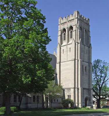 Saint Luke the Evangelist Church, in Richmond Heights, Missouri - exterior view with bell tower