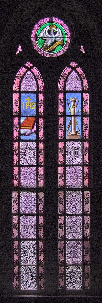 [Saint+Martin+Roman+Catholic+Church,+in+Starkenberg,+Missouri+-+pink+stained+glass+window.jpg]