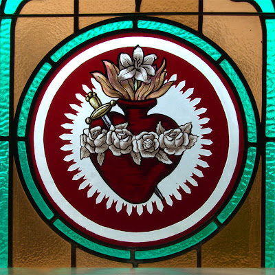 Saint Theodore Roman Catholic Church, in Flint Hill, Missouri, USA - stained glass window, Immaculate Heart of Mary