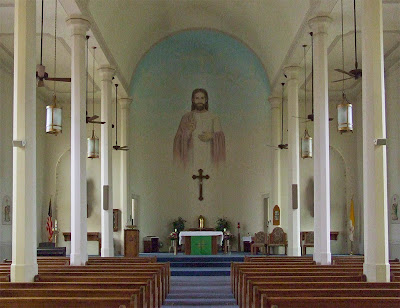 Saint Vincent de Paul Roman Catholic Church, in Dutzow, Missouri, USA - nave