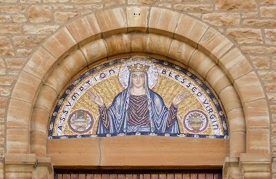 Assumption Roman Catholic Church, in New Haven, Missouri, USA - mosaic of Blessed Virgin Mary