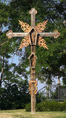 Saint Joseph Roman Catholic Church in Neier, Missouri, USA - outdoor wooden cross