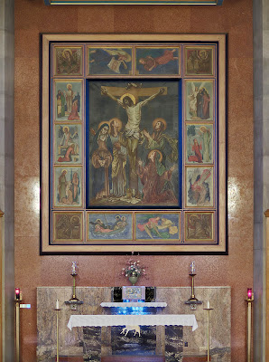 Saint Mary Magdalen Roman Catholic Church, in Brentwood, Missouri, USA - crucifixion painting