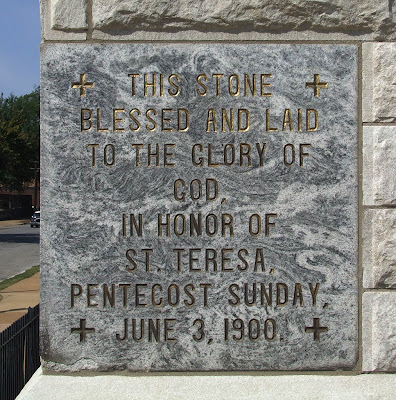Saints Teresa and Bridget Church, in Saint Louis, Missouri, USA - cornerstone