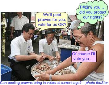 malaysia candidate peeling prawns