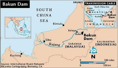 Bakun Dam Location Map